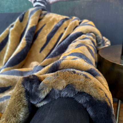 Throw Double Sided Faux Fur in Zebra