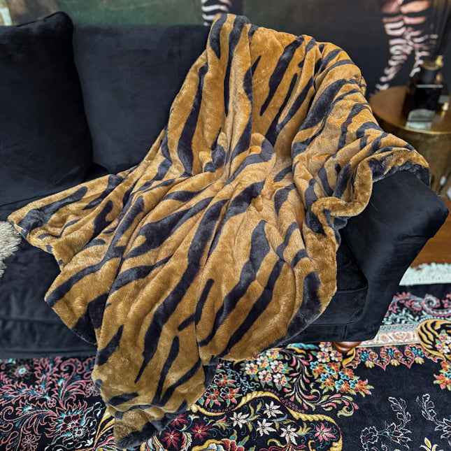 Throw Double Sided Faux Fur in Zebra