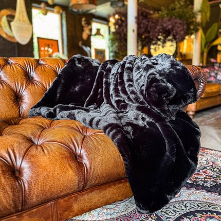 Throw Faux Fur in Jet Black
