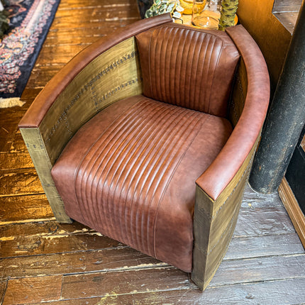 Timothy Aviator Chair in Brass with Antique Brass Finish - Factory Seconds