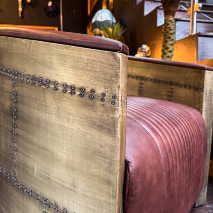Timothy Aviator Chair in Brass with Antique Brass Finish - Factory Seconds