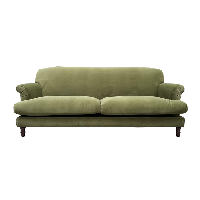Truffle 3 Seater Sofa in Royal Green Olive Velvet - Ex Display