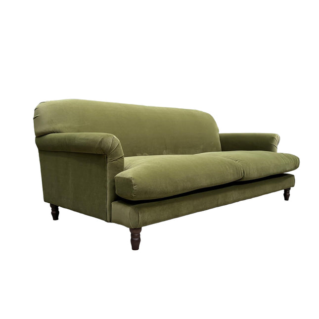 Truffle 3 Seater Sofa in Royal Green Olive Velvet - Ex Display