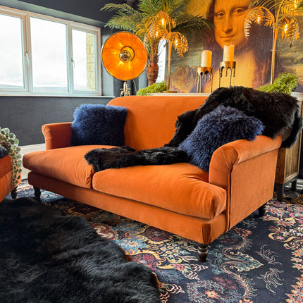 Truffle in Royal Orange Rust Velvet (Various Sizes)- Clearance