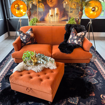 Truffle in Royal Orange Rust Velvet (Various Sizes)- Clearance