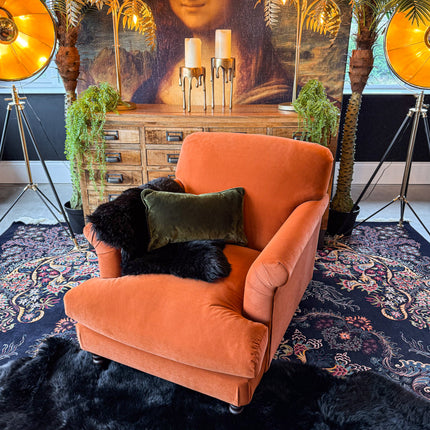 Truffle in Royal Orange Rust Velvet (Various Sizes)- Clearance