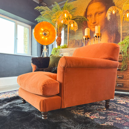 Truffle in Royal Orange Rust Velvet (Various Sizes)- Clearance