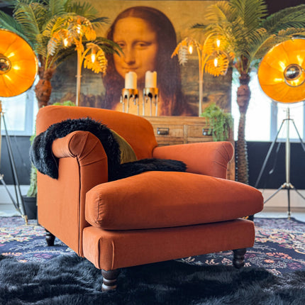 Truffle in Royal Orange Rust Velvet (Various Sizes)- Clearance