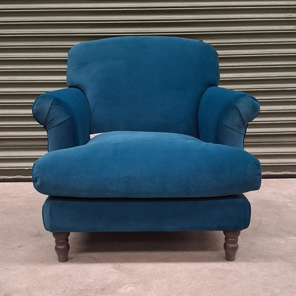 Truffle Armchair in Blue Teal Royal Velvet - Ex Display