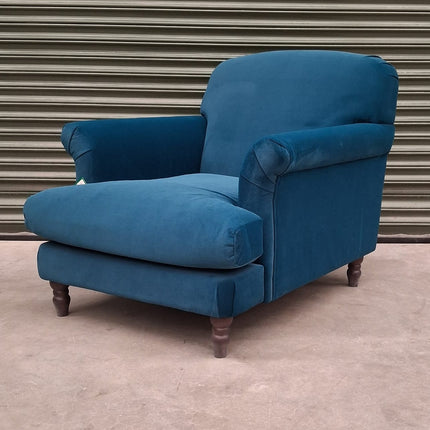 Truffle Armchair in Blue Teal Royal Velvet - Ex Display