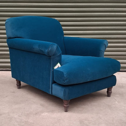 Truffle Armchair in Blue Teal Royal Velvet - Ex Display