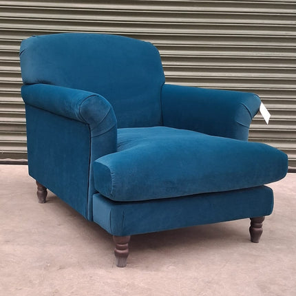 Truffle Armchair in Blue Teal Royal Velvet - Ex Display