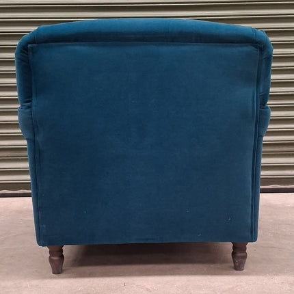 Truffle Armchair in Blue Teal Royal Velvet - Ex Display