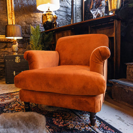 Truffle Armchair in Plush Marmalade Velvet