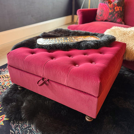 Truffle Footstool in Royal Velvet