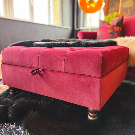 Truffle Footstool in Royal Velvet