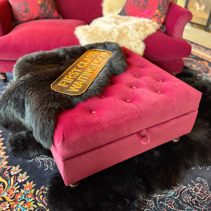 Truffle Footstool in Royal Velvet