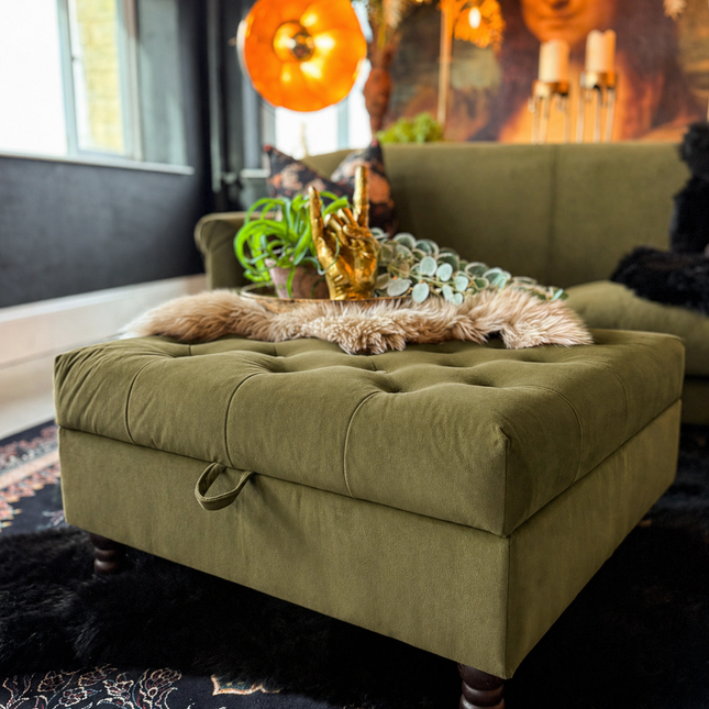 Truffle Storage Footstool in Royal Velvet