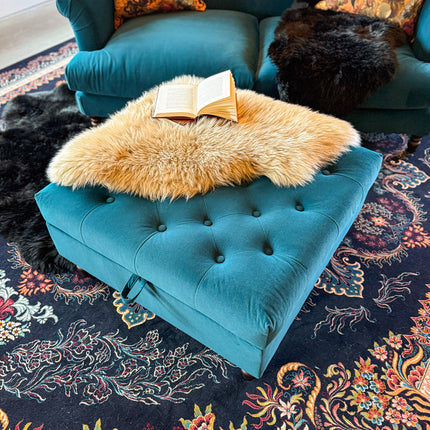 Truffle Footstool in Royal Velvet