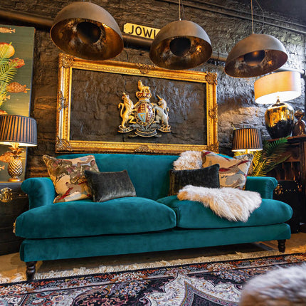 Truffle Sofa in New Teal Velvet
