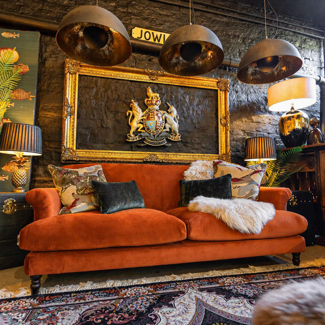 Truffle Sofa in Plush Marmalade Velvet