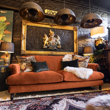 Truffle Sofa in Plush Marmalade Velvet