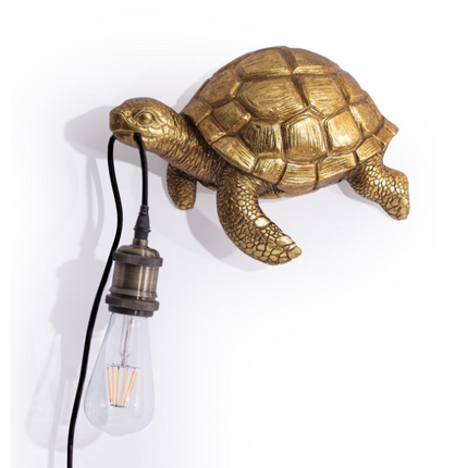 Antique Gold Turtle Wall Lamp
