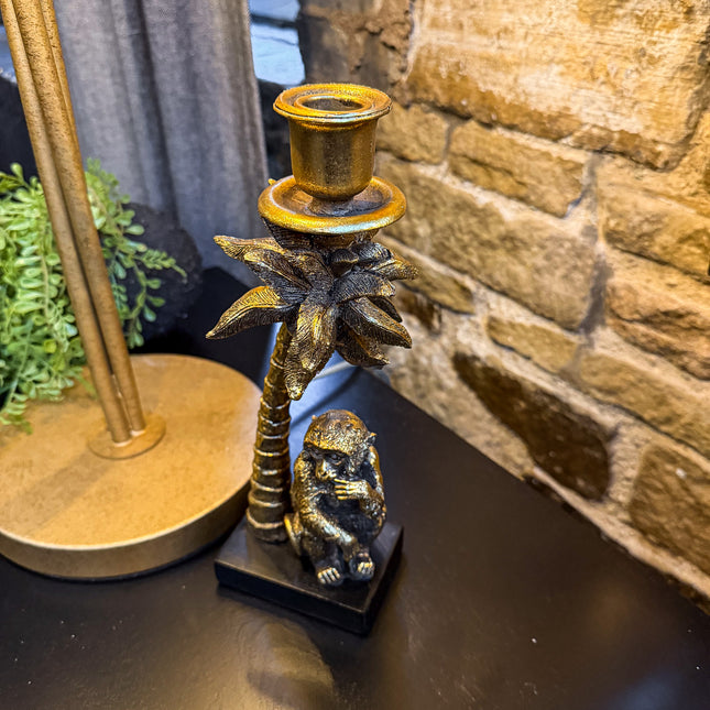 Under The Palm Tree Monkey Candle Holder