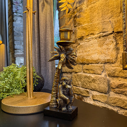 Under The Palm Tree Monkey Candle Holder