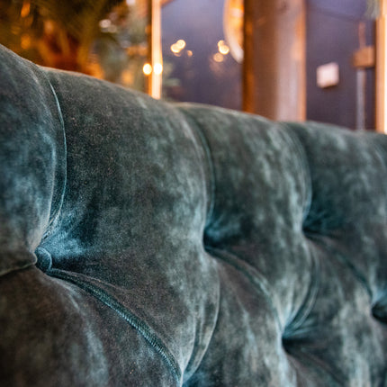 Selfridges Buttoned Wing Back Chair in Sunshine Turquoise & Bohemian Teal Paisley - New