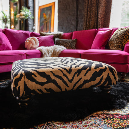 Darcey Footstool in Zebra Cream - Clearance (Verb)