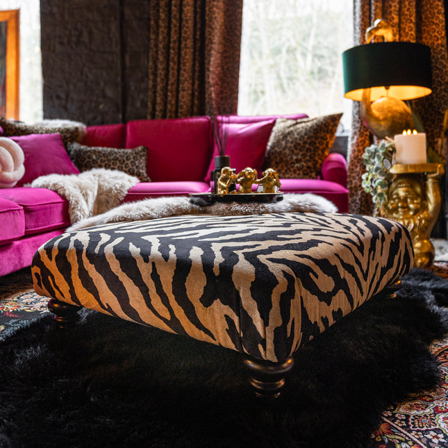 Darcey Footstool in Zebra Cream - Clearance (Verb)