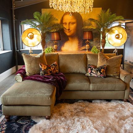 Benji in Plush Khaki Velvet - Clearance