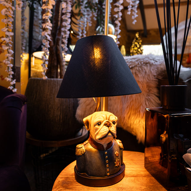 Black and Gold Gentry Pug Table Lamp
