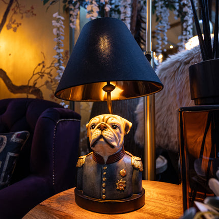 Black and Gold Gentry Pug Table Lamp