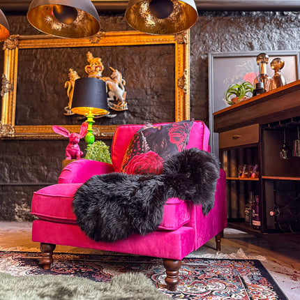 Albert Armchair in Plush Cerise Velvet