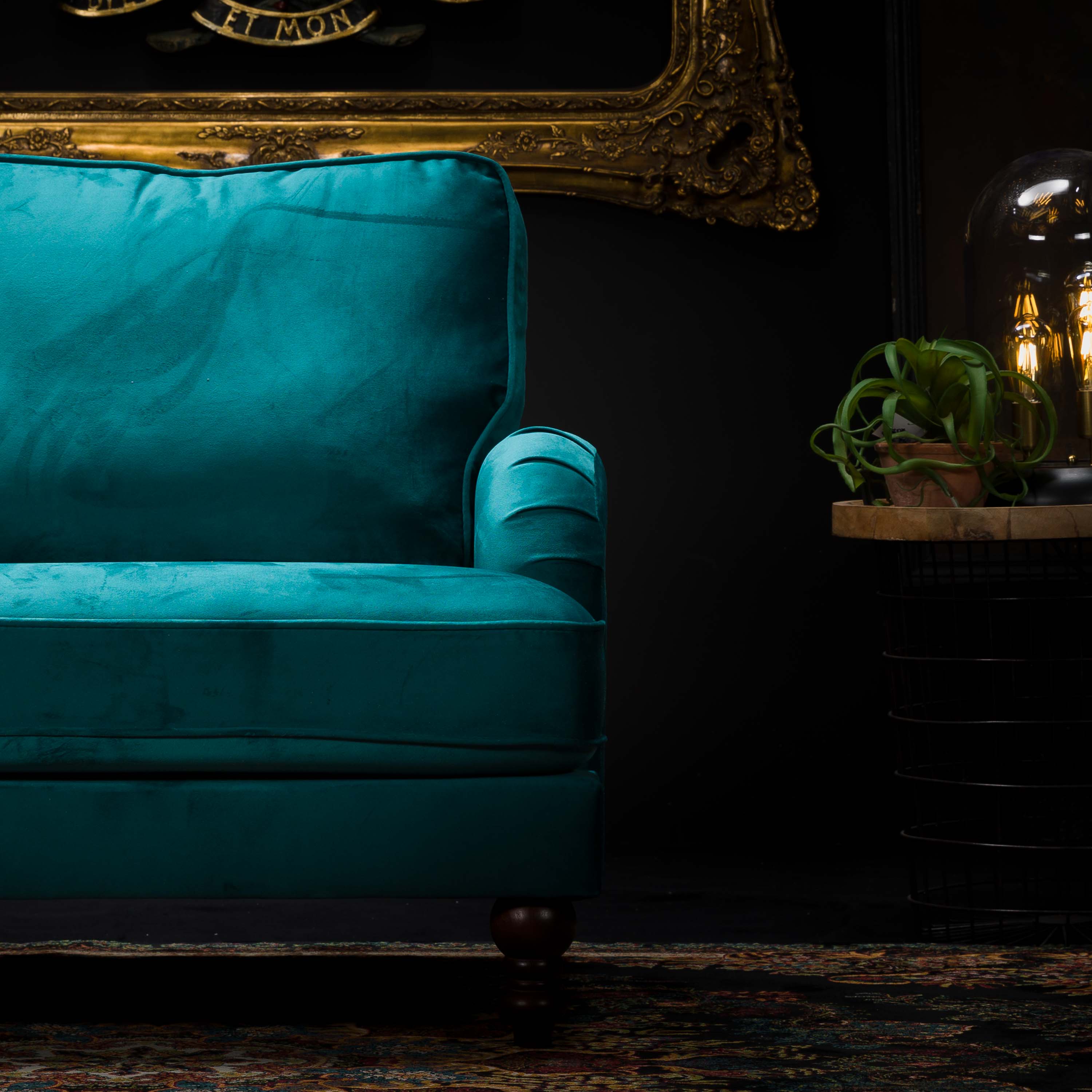 Velvet vintage online armchair