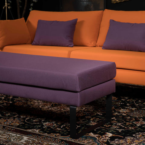 Blossom Garden Footstool Purple Fabric (139 x 61 x 51cm)
