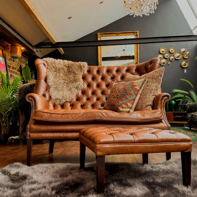 Mackenzie Petit 2 Seater Sofa by Tetrad in Leather Saddler Walnut