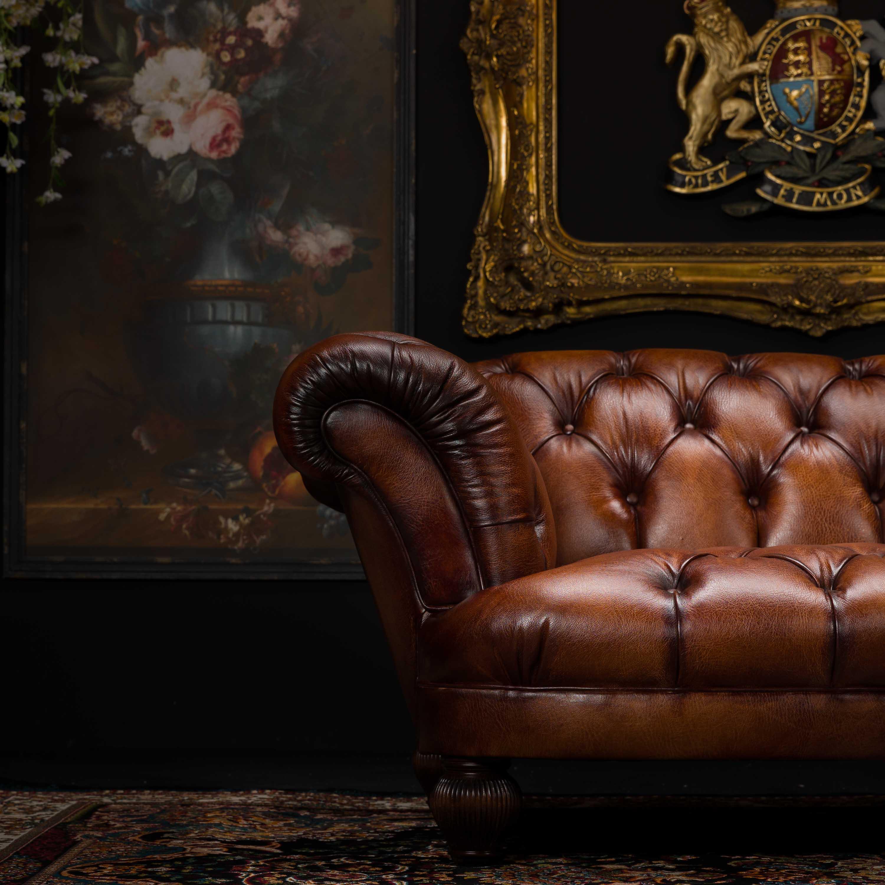 Oskar Chesterfield by Tetrad in Hand Antiqued Buffalo Leather – Vintage ...