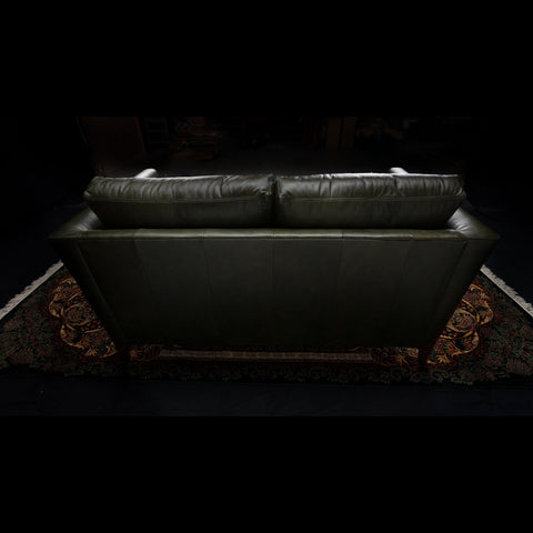 Mid-Century Milo 2 Seater Sofa in Green Leather
