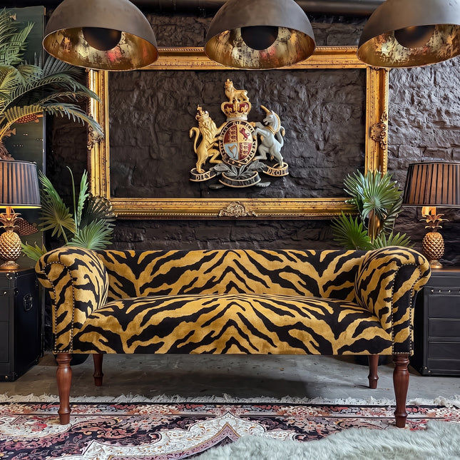 Selfridges Sofa in Zebra Gold Velvet