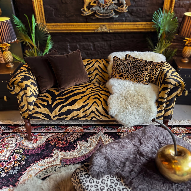 Selfridges Sofa in Zebra Gold Velvet