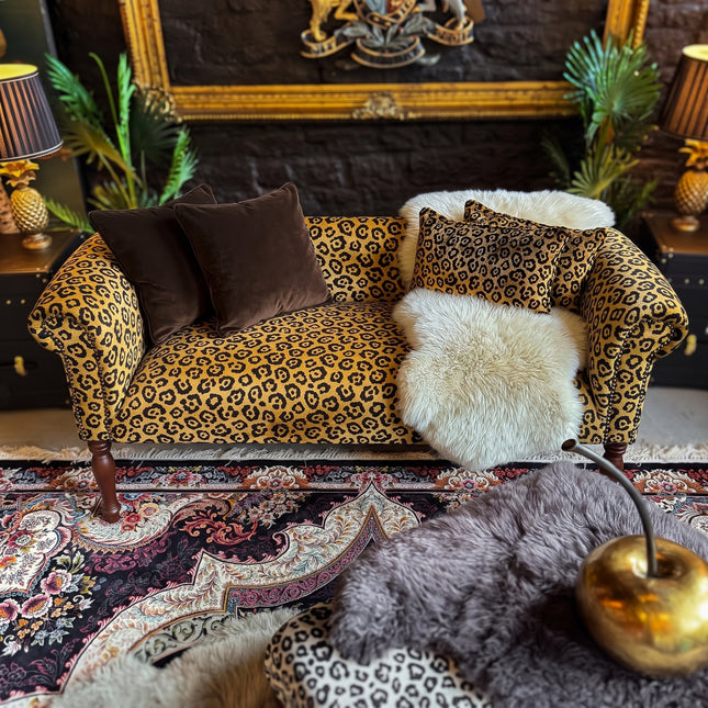 Selfridges Sofa in Leopard Gold Velvet