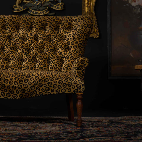 Selfridges Petite Chesterfield Sofa in Leopard Gold Velvet