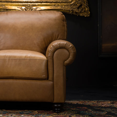 William Armchair in Aniline Brown Leather