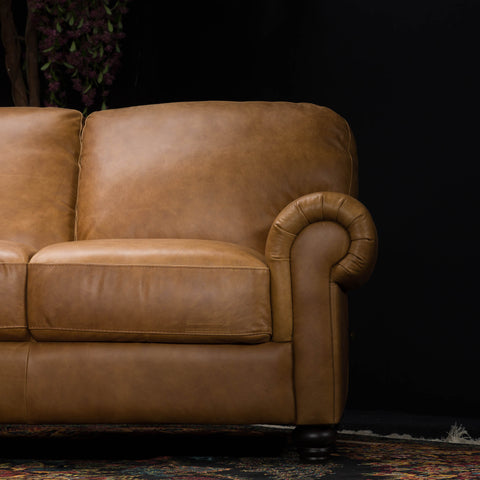 William 2C2 Corner Sofa in Aniline Brown Leather