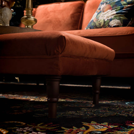 Albert Footstool in Plush Marmalade Velvet - Clearance