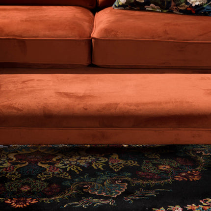 Albert Footstool in Plush Marmalade Velvet - Clearance