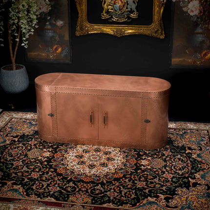 Vintage Aviator Sideboard Cabinet in Copper Metal